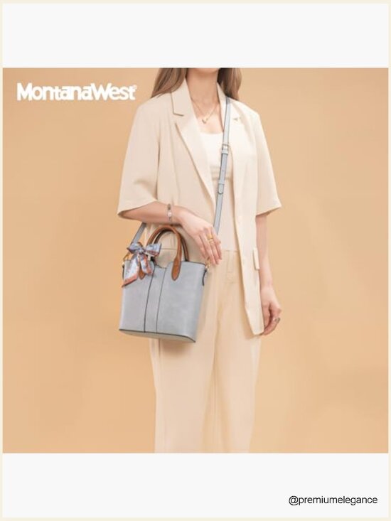 Bow Decor 3pcs Bag Set Shoulder Tote Crossbody Bag Purse  Set of 2 Faux Leather Tote and Crossbody Purse with Bow Scarf